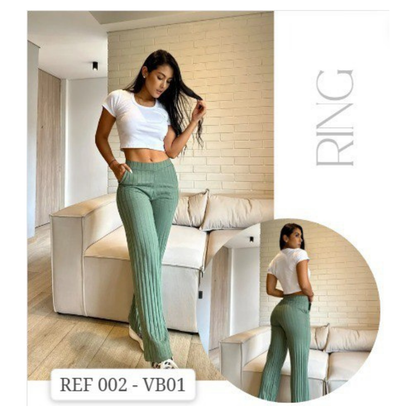 PANTALON RIB BLANCO