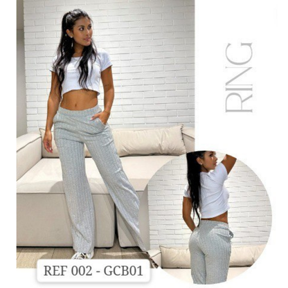 PANTALON RIB BLANCO