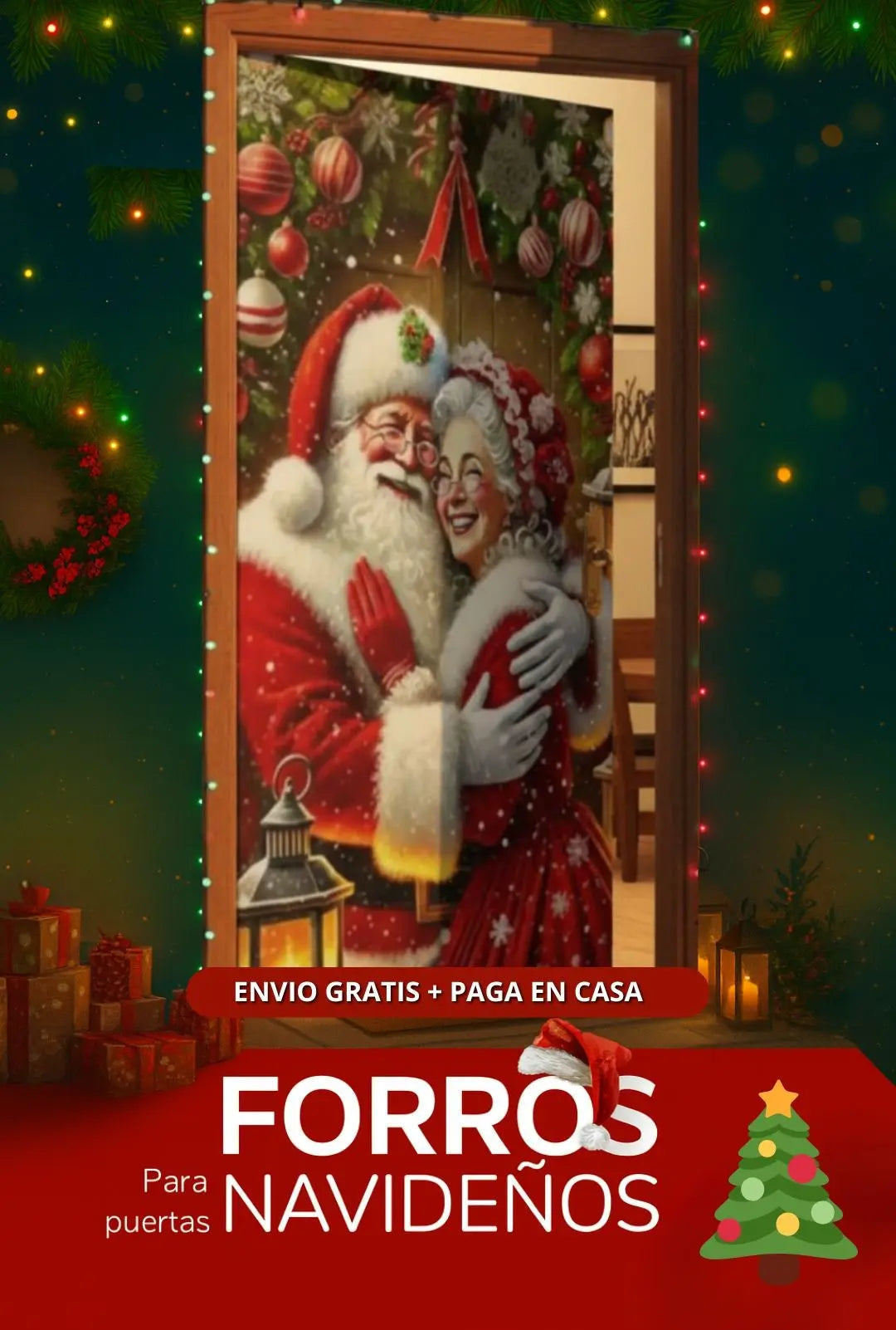 FORROS NAVIDEÑOS PARA TODO TIPO DE PUERTAS 🎄